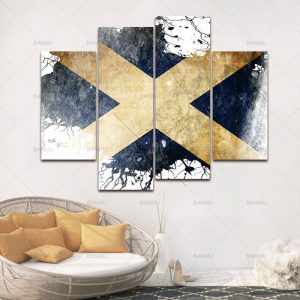 Flag Of Scotland In White And Blue Wall Art Painting Pictures Print On Canvas Art The Picture For Home Modern Decoration