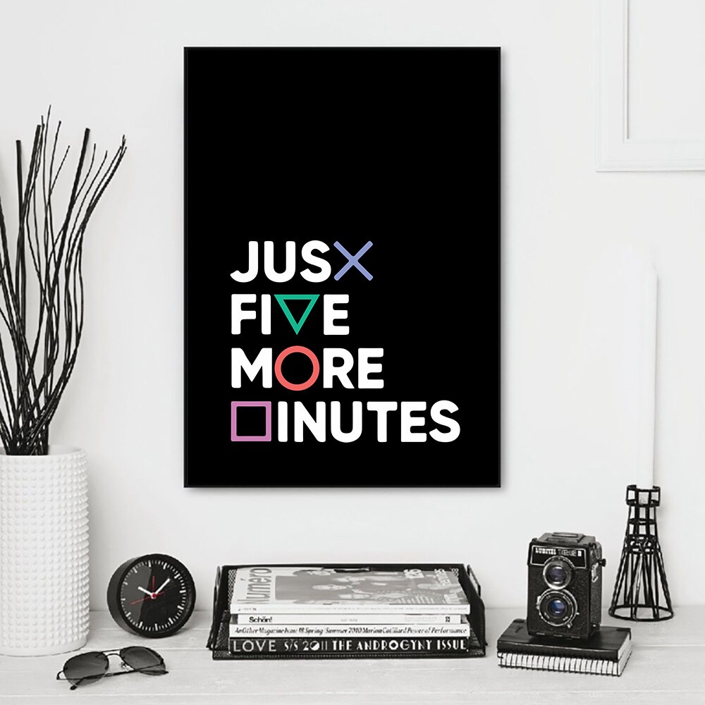 Baby-Poster-Gamer-Gaming-Geek-Canvas-Painting-Wall-Art-Just-Five-More-Minutes-Quotes-Poster-Wall-1.jpg