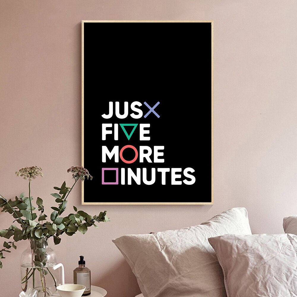 Baby-Poster-Gamer-Gaming-Geek-Canvas-Painting-Wall-Art-Just-Five-More-Minutes-Quotes-Poster-Wall-4.jpg