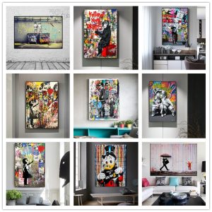 Banksy Graffiti Art Abstract Canvas Painting Posters and Prints "Life Is Short Chill The Duck Out" Wall Canvas Art Home Decor