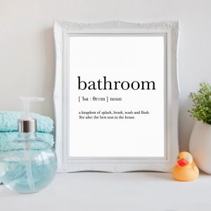 Bathroom Signs Wall Art Canvas Posters Prints Funny Bathroom Definition Quote Painting Black White Wall Picture Home Decor