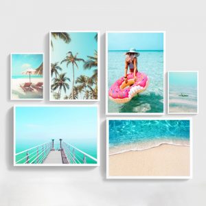 Beach Palm Tree Bridge Wall Art Canvas Painting Nordic Posters And Prints Wall Pictures For Living Room Scandinavian Home Decor