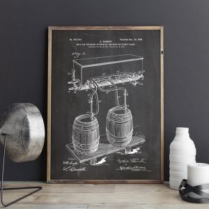 Beer Keg Cold Air Pressure Tap Patent Prints Wall Art Posters Room Decor Vintage Blueprint Canvas Painting Picture Gift idea
