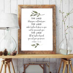 Bible Verse Quote Poster Prints The Lord Bless You and Keep You Christian Home Decor Scripture Wall Art Canvas Painting Picture