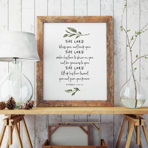 Bible Verse Quote Poster Prints The Lord Bless You and Keep You Christian Home Decor Scripture Wall Art Canvas Painting Picture