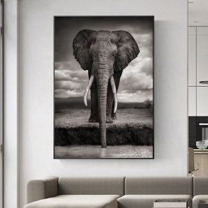Black And White Animals Nordic Creative Elephant Wall Paintings Print On Canvas Art Prints Animals Wall For Living Room decor