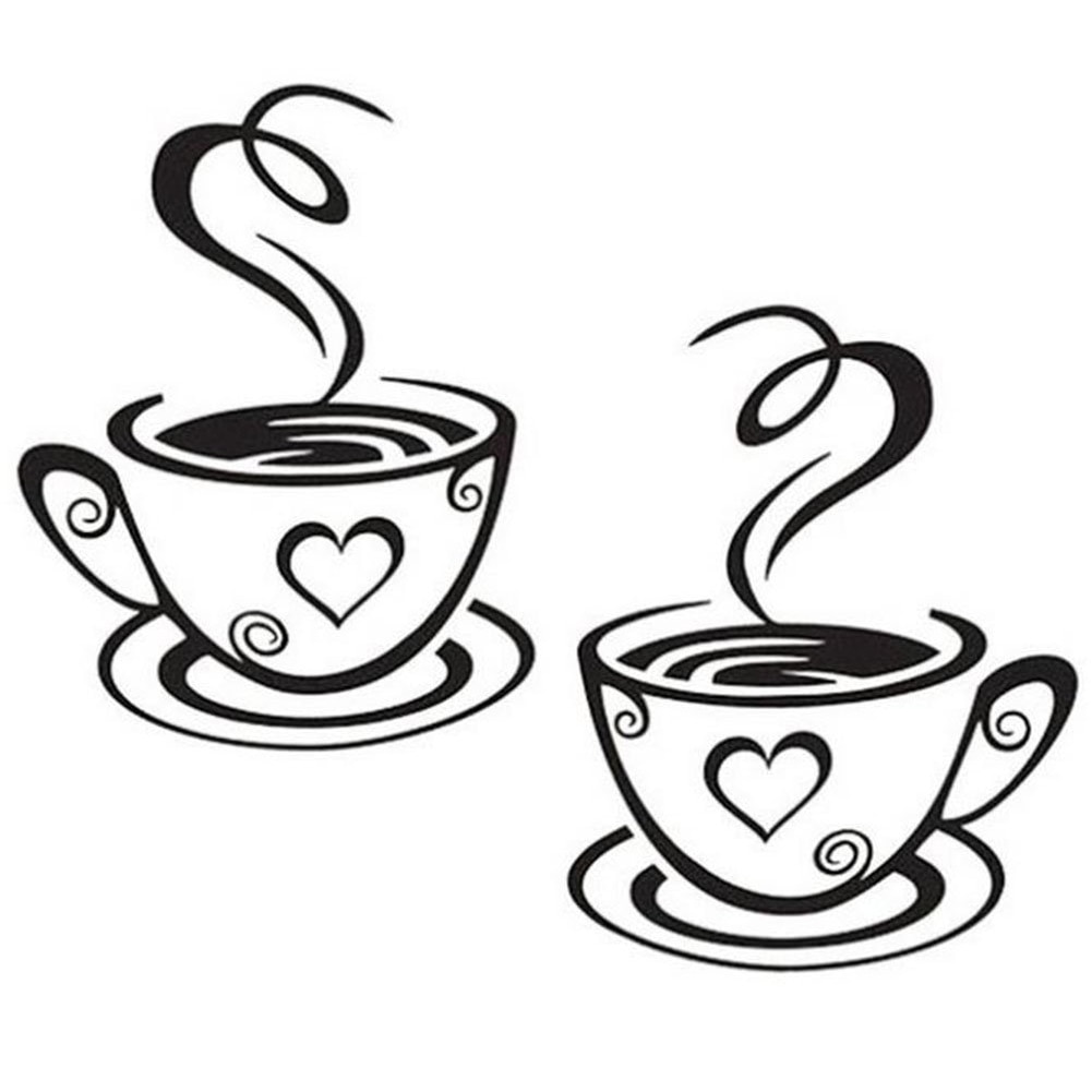 Black coffee sticker decal 4 x 4