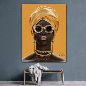 Black Girl Jewelry Canvas Print Africa Art Women Wall Painting for Living Room Wall Art Posters and Prints Wall Pictures Decor