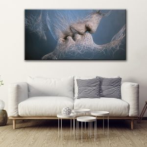 Black Love Kiss Canvas Painting Abstract Print On Poster Pictures Home Bedroom Living Room Decoration Wall Art