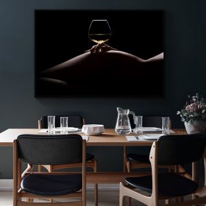 Black Sexy Body Nude Women Wine Oil Painting on Canvas African Art Cuadros Posters and Prints Wall Art Picture for Living Room
