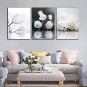 Black White Flower Posters and Prints Canvas Painting Nordic Scandinavia Wall Art Pictures for Kitchen Bedroom Pop Art Decoraton