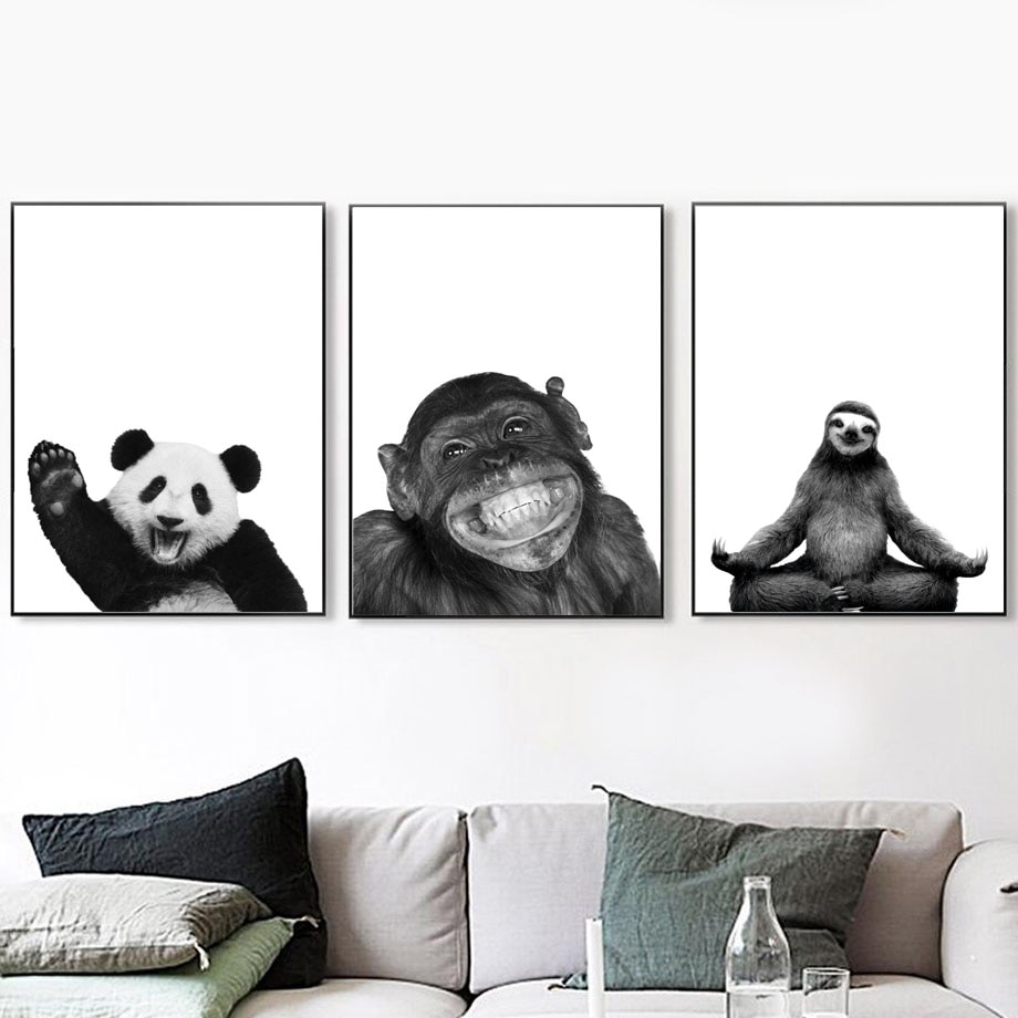 Black-White-Polar-Bear-Monkey-Sloth-Fox-Animals-Nordic-Posters-And-Prints-Wall-Art-Canvas-Painting-2.jpg