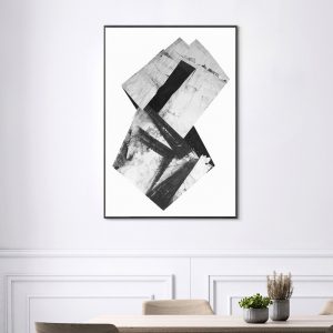 Black and White Abstract Oil Painting Prints on Canvas Wall Art Poster Home Decorative Pictures for Living Room Decor No Frame