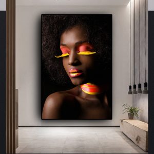 Black and White African Sexy Nude Woman Canvas Painting Cuadros Posters and Prints Scandinavian Wall Art Picture for Living Room
