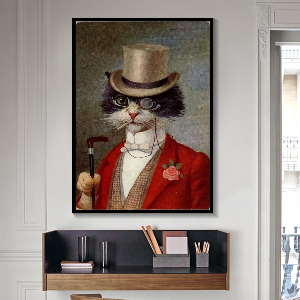 Black-and-White-Dog-Cat-Wolf-Fox-Canvas-Painting-Posters-Prints-Wall-Art-Picture-Wearing-a-1.jpg