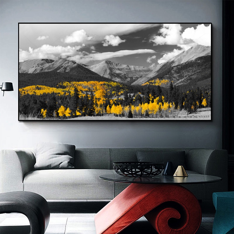 Black-and-White-Landscape-Posters-and-Prints-Golden-Yellow-Trees-Mountain-Clouds-Canvas-Painting-Wall-Pictures-1.jpg