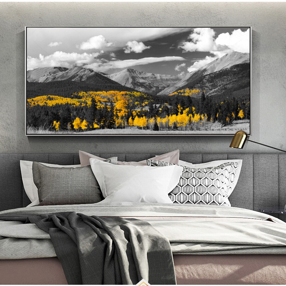 Black-and-White-Landscape-Posters-and-Prints-Golden-Yellow-Trees-Mountain-Clouds-Canvas-Painting-Wall-Pictures-5.jpg