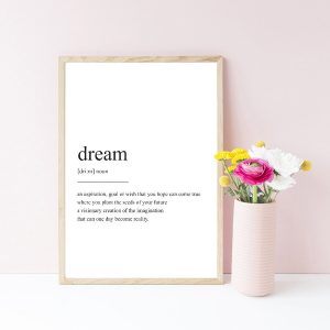 Black and White Posters Painting Decoration Dream Quotes Wall Art Canvas Prints Nordic Minimalism Art Pictures for Home Decor