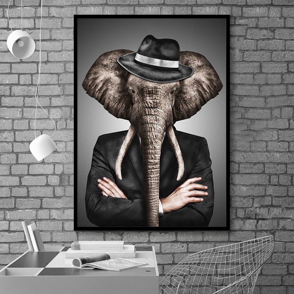 Black-and-White-Suit-Animal-Wall-Art-Canvas-Painting-Classy-Lion-Tiger-Elephant-Giraffe-Posters-And-3.jpg