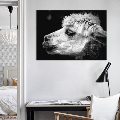 Black-and-white-alpaca-head-animal-canvas-painting-living-room-bedroom-study-decoration-painting-2.jpg