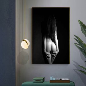 Black and white sexy nude female poster living room bedroom canvas painting decorative painting