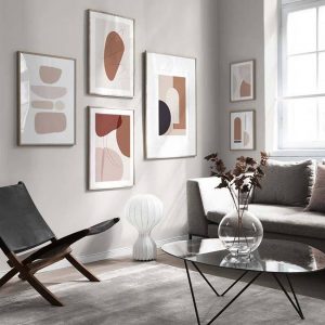 Blush Pink Abstract Geometric Scandinavia Wall Art Pictures Canvas Paintings Posters and Prints for Living Room Home Decorative