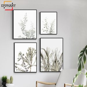 Botanical Print Modern Minimalist Poster Green Plant Leaves Nordic Wall Art Prints Canvas Painting Wall Picture for Living Room