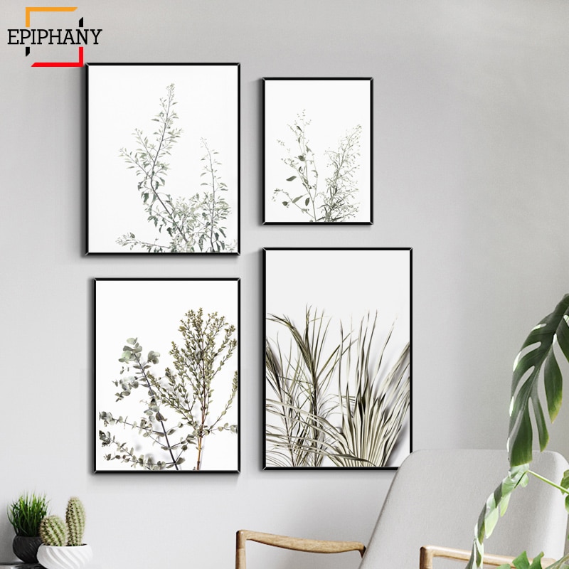 Botanical print Wall art prints black and white Modern poster Large canvas  art Bedroom art by Duealberi