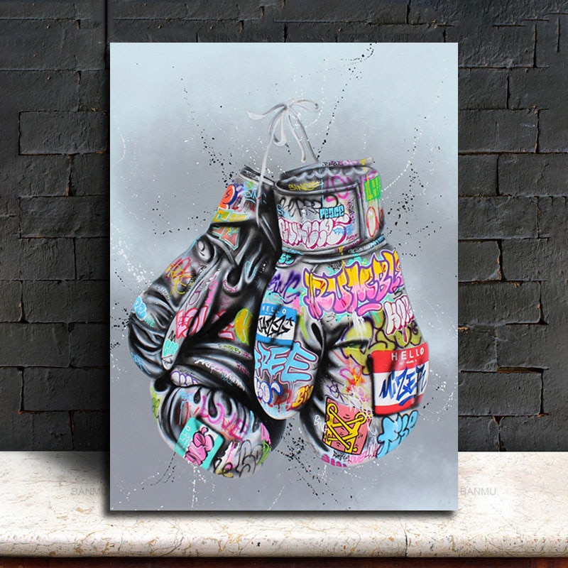 Boxing Gloves Wall Mural by Sonne Faun Art