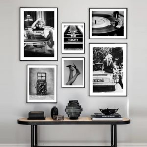 Brigitte Bardot Vintage Camera Wall Art Black White Canvas Painting Nordic Poster and Print Modern Wall Pictures for Living Room