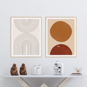 Burnt Orange Abstract Print Geometric Minimalist Modern Posters and Prints Boho Wall Art Canvas Painting Wall Picture Home Decor