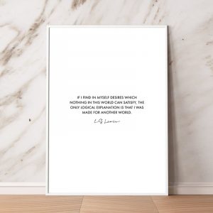 CS Lewis If I find Quote Print Nordic Poster Scandinavia Design Typographic Wall Art Canvas Painting Christian Gift Home Decor