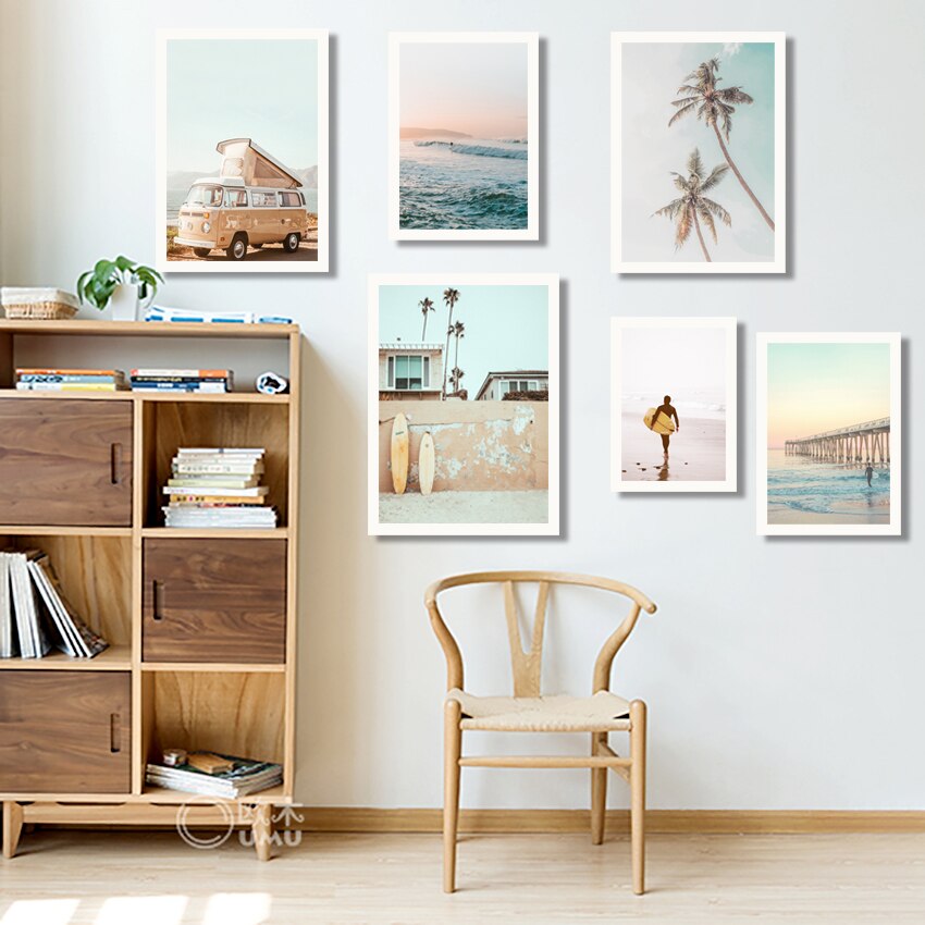 California-Surf-Art-Prints-Beach-Wall-Art-Summer-Print-Sunset-Landscape-Canvas-Painting-Surfboard-Boho-Decor.jpg