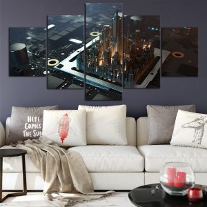 Canvas HD Prints Pictures Framework 5 Pieces Sci-Fi CPU City Paintings Home Wall Art Decor Posters
