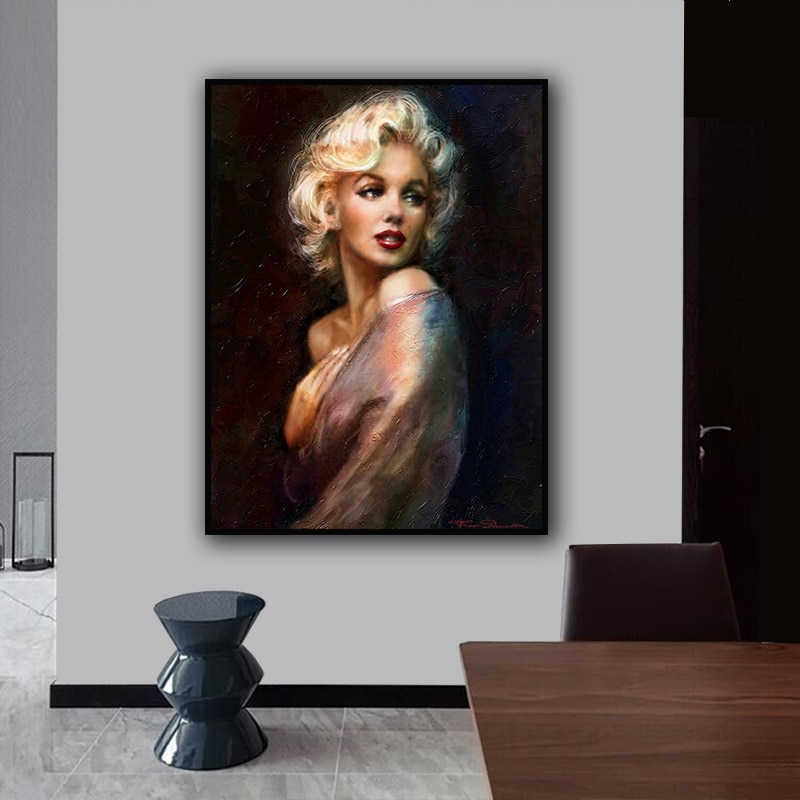  Niwo ART-Marilyn Monroe C, Classic Movie Stars Canvas Wall Art  Home Decor,Stretched Ready to Hang: Posters & Prints
