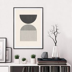 Canvas Painting Woodblock Posters Print In Classic Wall art Geometric Shapes Neutral Colors Wall Picture for Home Decor