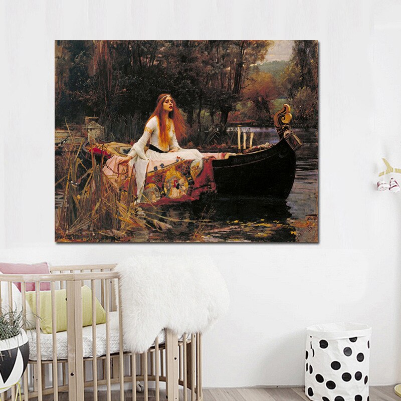 Canvas-Painting-for-Portrait-of-the-Lady-of-Shalott-Nordic-style-vintage-poster-and-prints-wall-2.jpg