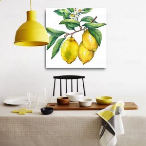 Canvas Pictures For Kitchen Wall Art 1 Piece/Pcs Lemon On The Branch Fruit Painting Prints Small Fresh Poster Home Decor Framed