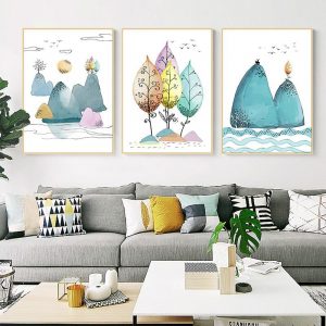 Canvas Prints Pictures Wall Art Abstract Landscape Painting Home Decor Modular Nordic Poster Living Room