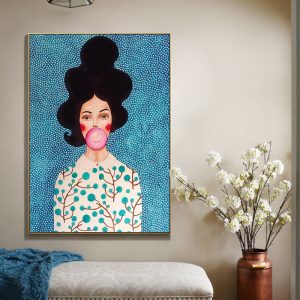 Canvas Prints Pictures Wall Art Girl Blowing Bubbles Gentleman Roses Painting Home Decor Modular Nordic Poster Living Room