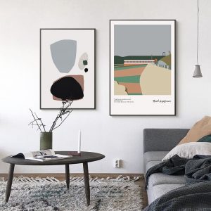 Canvas Prints Pictures Wall Art Nordic Abstract Line Color Block Art Painting Home Decor Modular Poster Living Room