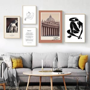 Canvas Prints Pictures Wall Art Nordic Abstract Sculpture Vow Art Painting Home Decor Modular Poster Living Room
