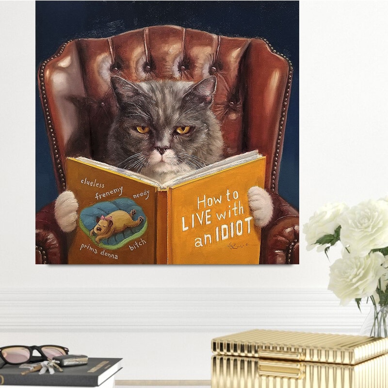 Cartoon-Cat-is-Reading-Posters-and-Prints-Wall-Art-Funny-Canvas-Painting-Nursery-Art-Wall-Pictures-1.jpg
