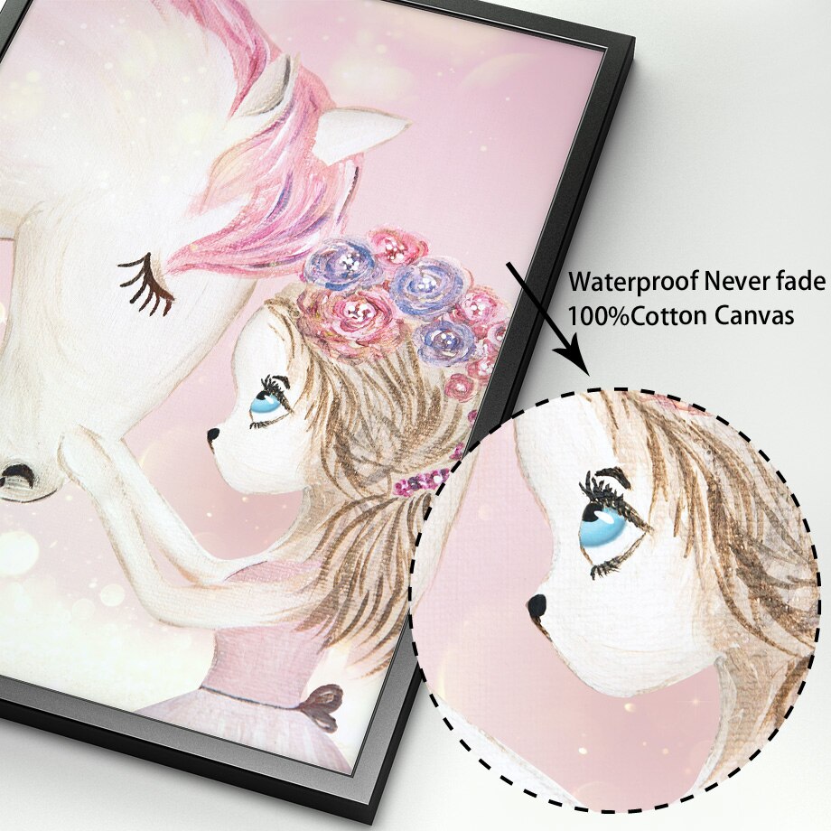 Cartoon-Girl-Unicorn-Swan-Horse-Flower-Crown-Wall-Art-Canvas-Painting-Nordic-Posters-And-Prints-Wall-3.jpg