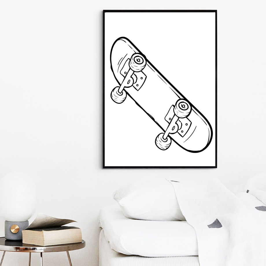 Cartoon-Line-Drawing-Bike-Scooter-Wall-Art-Canvas-Painting-Picture-Posters-and-Prints-Gallery-Kids-Kitchen-7.jpg