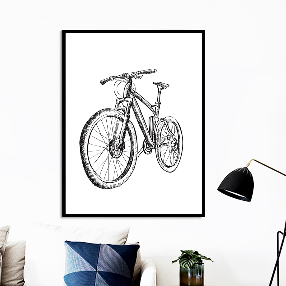 Cartoon-Line-Drawing-Bike-Scooter-Wall-Art-Canvas-Painting-Picture-Posters-and-Prints-Gallery-Kids-Kitchen-8.jpg