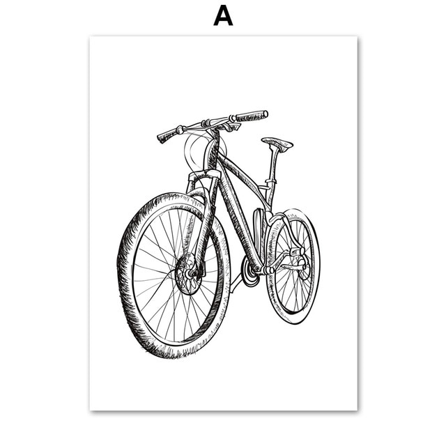 Cartoon-Line-Drawing-Bike-Scooter-Wall-Art-Canvas-Painting-Picture-Posters-and-Prints-Gallery-Kids-Kitchen-9.jpg