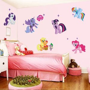 Cartoon My Little Pony Wall Stickers For Kids Room Decoration Anime Animal Unicorn Wall Mural Art Pvc Movie Poster Home Decals
