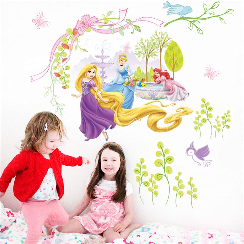 Cartoon-Rapunzel-Ariel-Cinderalle-Princess-Wall-Stickers-For-Girls-Room-Home-Decoration-Pvc-Poster-Kids-Wall-1.jpg