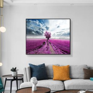 Cassisy Canvas Art Painting Lavender world Landscape Artwork Poster Picture Wall Decor Modern Home Living room Decoration